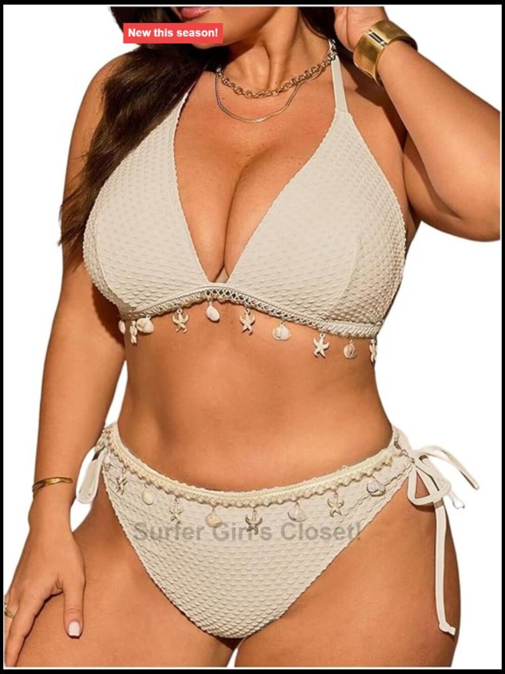 Women's Plus Size High Waisted Halter Neck Bikini Set High Stretch
